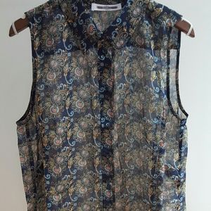 Retro floral paisley print shirt